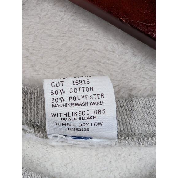 GUESS JEANS Sweatshirt Adult Size SMALL Gray Embroidered Vintage 90s Spellout - Picture 4 of 8